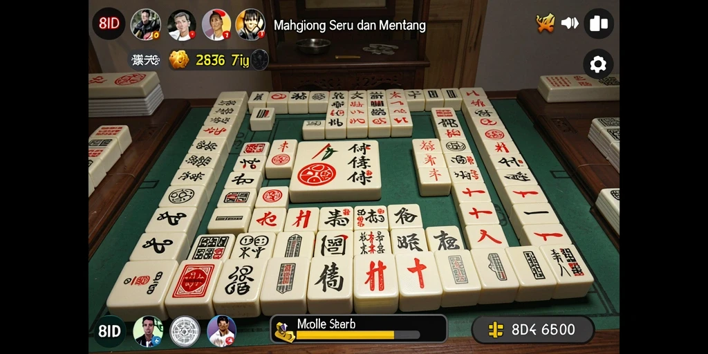 Tampilan gameplay menarik dari 8ID dengan elemen Mahjong yang klasik.