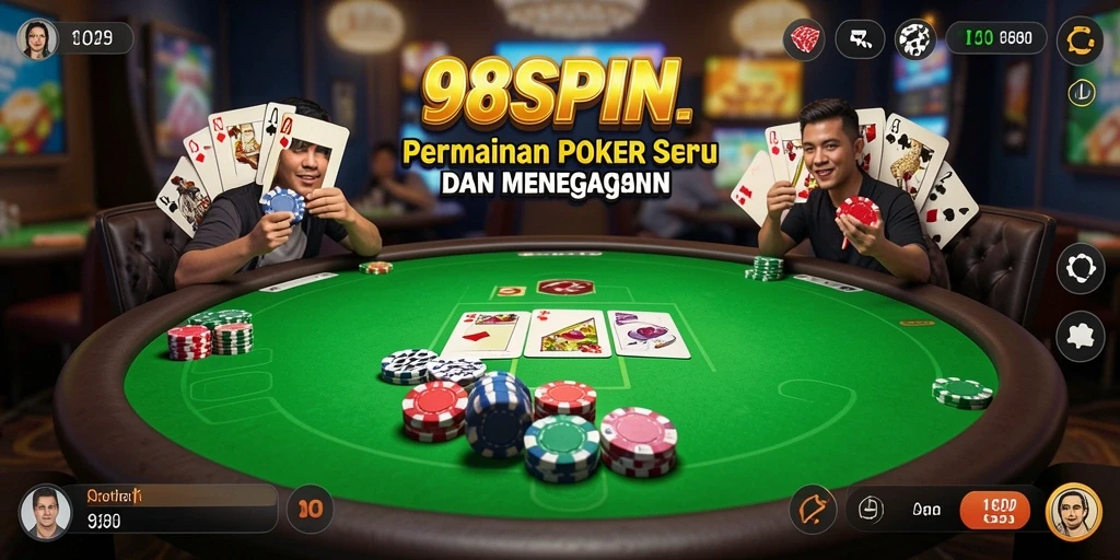 Tampilan menarik gameplay Poker di 98SPIN