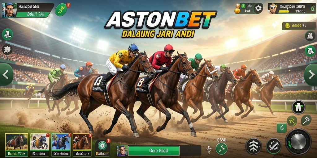 Tampilan gameplay balapan seru di ASTONBET dengan kendaraan beragam.