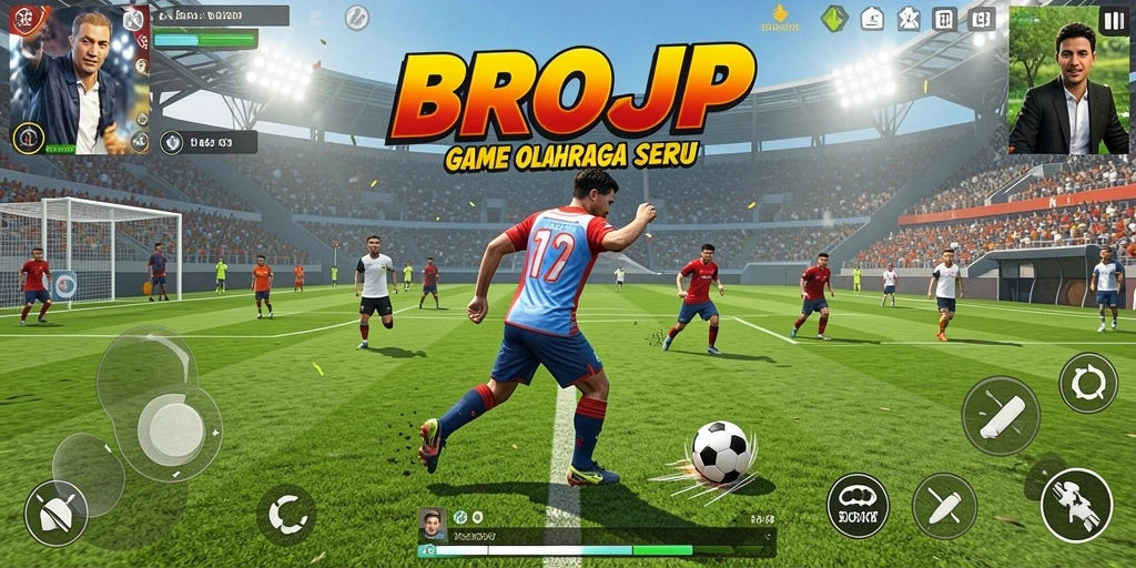 Tampilan gameplay BROJP menunjukkan aksi olahraga yang mendebarkan.