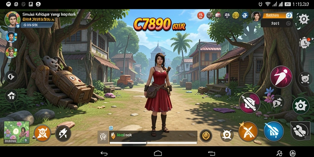 Screenshot gameplay C7890 yang menampilkan interaksi karakter dan lingkungan.