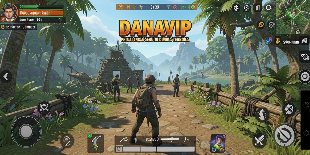 Tampilan gameplay menampilkan aksi petualangan di dunia terbuka.
