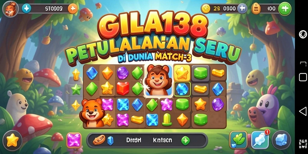 Tampilkan gameplay seru GILA138 dalam aksi Match-3.