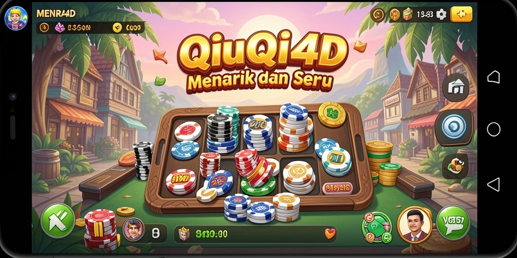 Screenshot gameplay QiuQiu di MENARA4D yang mendebarkan.