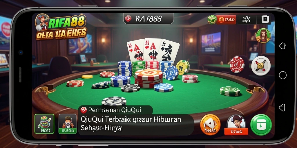 Screenshot gameplay RAFA88 yang menampilkan kartu dan suasana permainan QiuQiu.