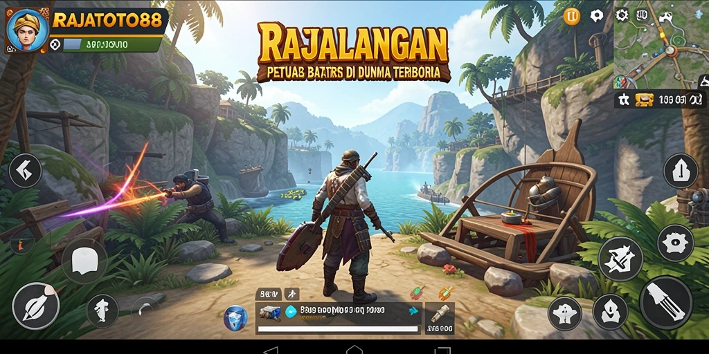 Tangkapan layar permainan RAJATOTO88 dengan aksi seru di dunia terbuka.