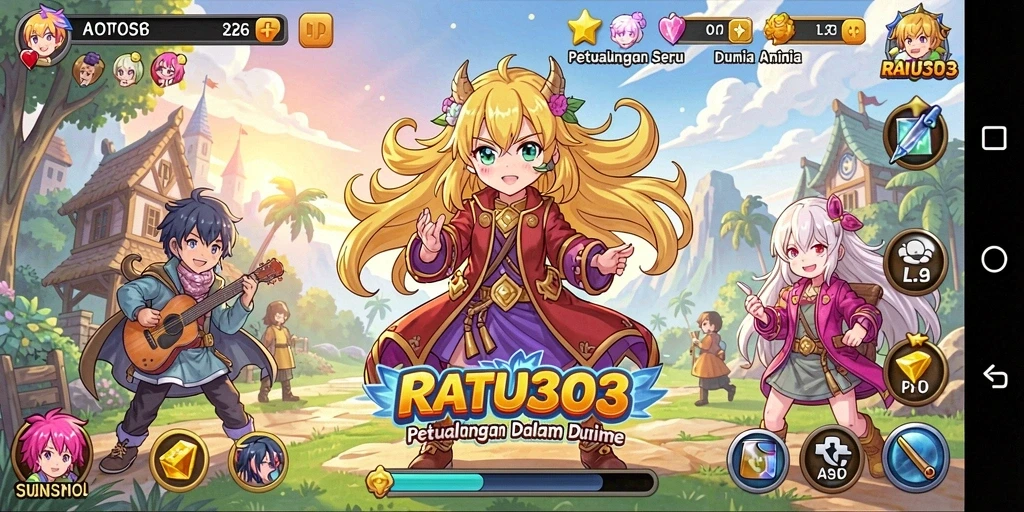 Screenshot utama RATU303 menampilkan aksi hebat dalam gameplay Anime.