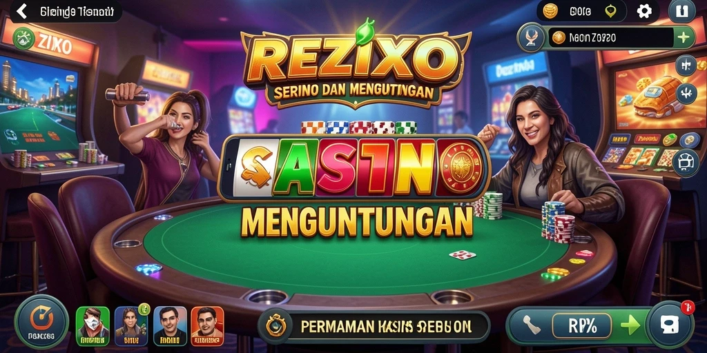 Tangkapan layar utama REZIXO menampilkan gameplay Kasino yang seru dan interaktif.