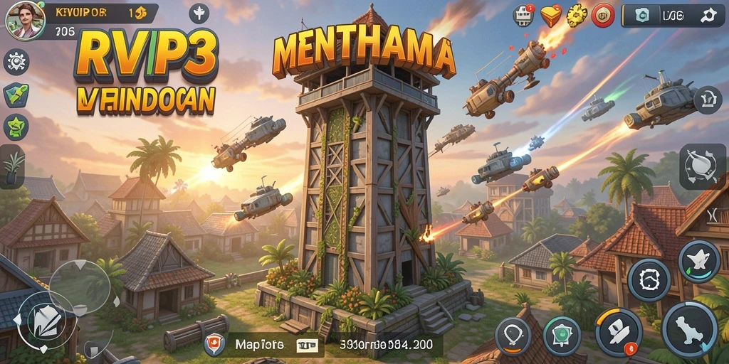Screenshot dari permainan Tower Defense yang menegangkan di RVIP3.