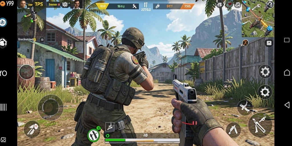 Screenshot utama Y89 menampilkan aksi pertempuran yang mendebarkan dalam game TPS.